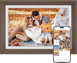 "Dragon Touch" 10,1 colio "WiFi" skaitmeninis nuotraukų rėmelis - HD IPS jutiklinis ekranas, automatinis pasukimas, momentinis dalijimasis nuotraukomis / vaizdo įrašais, 32GB atminties šeimai ir draugams, rudos spalvos