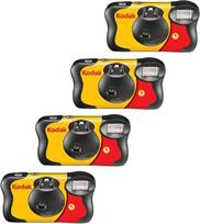 "Kodak Fun Saver" vienkartinis fotoaparatas su blykste 35 mm vienkartinis fotoaparatas su blykste, 27 ekspozicijos, 4 vnt.