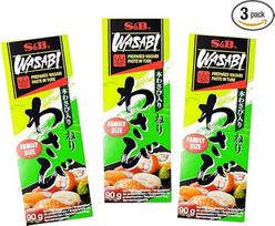 "S&B Premium Wasabi Paste" - šeimyninė pakuotė, 3 vnt. - tikrieji japoniški Wasabi - OG ASIA - 3 x 90 g