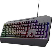 "Trust Gaming GXT 836 Evocx" žaidimų klaviatūra su vokišku QWERTZ išdėstymu, 78 % perdirbto plastiko, RGB apšvietimu, apsauga nuo vaiduoklių, daugialypės terpės klavišais, USB žaidimų klaviatūra kompiuteriui / nešiojamajam kompiuteriui - juoda