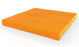 Sulankstomas gimnastikos čiužinys SANRO 100x100x10 cm oranžinis-geltonas (4 dalių)