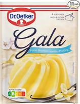 Dr. Oetker Gala Bourbon Vanilla, 11 vnt., 11 x 3 x 37 g, pudingo milteliai gardžiam desertui su Bourbon Vanilla paruošti.