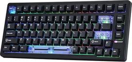 EPOMAKER HE80 Hall efekto žaidimų klaviatūra, 8K apklausa ir 32K nuskaitymas, kreminė tarpinė, DKS, SOCD, RGB apšvietimas, "Hot-Swap" laidinė žaidimų klaviatūra kompiuteriams ir "Mac" (juoda, magnetinis linijinis jungiklis)