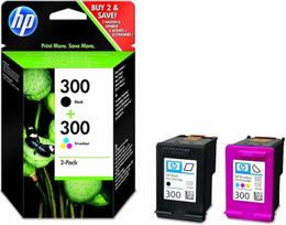 HP 300 Multipack originalios spausdintuvo kasetės (1x juoda, 1x spalvota), skirtos HP Deskjet D1660, D2560, D2660, D5560, F2480, F4224, F4280, F4580; HP ENVY 110, 114, 120, HP Photosmart C4680, C4780