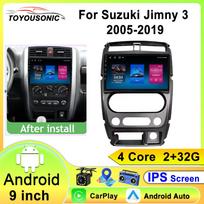 Automobilinis radijas, „Carplay“, skirtas „Suzuki Jimny 3“ 2005–2019 m., GPS navigacija, „Android Auto Stereo“, „Wifi“ ir „Bluetooth“, be 2 din DVD 4 core 1GB+32GB carplay black