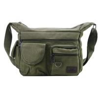 Men Casual Sling Bag Messenger Crossbody Shoulder Unisex Travel Outdoor Vintage Bags žalia