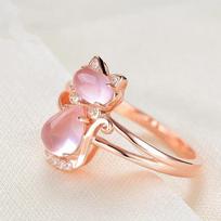 Rose Gold Color Cat Rings for Women Cute Girls Gift Exquisite Finger Accessories Party Daily Wearable Statement Jewelry 6