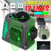 12 Line IP54 Waterproof Laser Level Self Leveling Green / Blue Light 360° Rotary