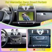 Android 12 Carplay Auto Automobilio Radijas Smart Fortwo 451 2005 - 2010 Multimedia Grotuvas 2 Din Navigacija GPS Stereo IPS 4-core 1+32CP