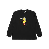 Levis X Simpsonai Animacinis spaudinys Apvali iškirptė Ilgomis rankovėmis Džemperis Vyriškas džemperis Juodas A2057-0000 M