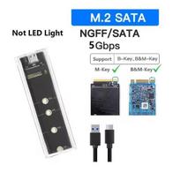 RGB M2 SSD dėklas M.2 NVMe SATA SSD korpusas 10Gbps M.2 iki USB skaidraus kietojo disko korpuso, skirtas NVME PCIE NGFF SATA M/B rakto SSD diskui No RGB NGFF