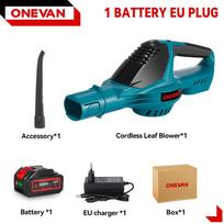 ONEVAN 5500 W bešepetėlis elektrinis oro pūstuvas Belaidis lapų dulkių sniego valymas Labai galingas švarus elektrinis įrankis skirtas Makita 18V baterijai 1 Battery-EU