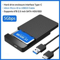 2,5 colio SSD korpusas, išorinis kietojo disko adapteris, SATA HDD korpusas, USB C, 3.1, 6Gbps, skirtas kompiuteriui, „MacBook“, nešiojamam kompiuteriui, HD diskų saugojimo dėžutei USB 3.0