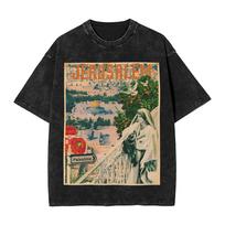 Streetwear skalbinti marškinėliai Palestina Jeruzalė vintage plakatas Medvilniniai marškinėliai Hipsterio marškinėliai vyrams Vasaros laisvalaikio drabužiai M