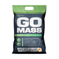 GO POWDERS GO MASS GAINERIS Masės augimo proteino kokteilis Braškių ir bananų skonio, 5 kg