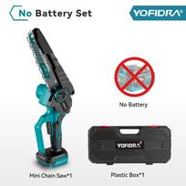 YOFIDRA 8 colių bešepetis elektrinis grandininis pjūklas be šepetėliu, įkraunamas medžio apdirbimo sodo genėjimo pjūklo įrankis, skirtas Makita 18V baterijai No Battery NO Plug