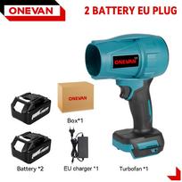 OENVAN 2000W bešepetėlis elektrinis oro pūstuvas 200M/S akumuliatorinis turbo pūstuvas dulkių sniego valytuvas elektrinis įrankis skirtas Makita 18V akumuliatoriui 2 Battery 588VF set