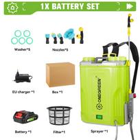 ONEGREEN 20L Elektrinis purkštuvas Ličio purkštuvas Sodo drėkinimo purkštuvas Skaitmeninis ekranas Nešiojami belaidžiai žemės ūkio įrankiai, skirti Makita 18v akumuliatoriui 1*88VF Battery EU Plug