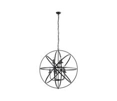 Searchlight 2478-8BK - Pakabinama liustra ant grandinės ORBIT 8xE14/60W/230V juoda