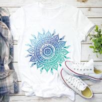 Mandala 100% medvilnės marškinėliai moterims unisex Dala Art geometriniai marškinėliai budizmas jogos marškinėliai unisex Dala vasaros viršutinė dalis marškinėliai unisex L