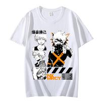 Anime „My Hero Academia Bakugo Katsuki“ marškinėliai, unisex, madingi, aukštos kokybės, dideli, laisvalaikio, gotikiniai, gatvės apranga 4XL