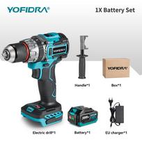 YOFIDRA 700N.m 13mm bešepetėlis elektrinis smūginis grąžtas akumuliatorinis atsuktuvas DIY ledo laužymo elektriniai įrankiai skirti Makita 18V 21V akumuliatoriui 1xBattery-EU Plug