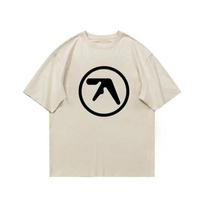 2025 Summer Korean style women Tshirt Aphex Twin Y2k Streetwear Graphic Fashion Printing Harajuku Vintage Styles Oversized Tops S black