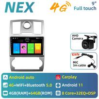 Automobilinis multimedijos grotuvas Chrysler Aspen 300C 2004-2011 2 DIN Android automobilinis radijas Stereo GPS navigacija Pagrindinis įrenginys Automagnetola Audio 4+64+MIC+AHD
