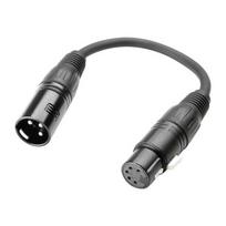 DMX kabelio perėjimas 3pin - 5pin Adam hall K3DHM0020 0.20m