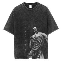 Karšti Anime Attack On Titan Eren Jaeger Spausdinti Marškinėliai Vyrams Moterims Vintage Manga Marškinėliai Per dideli Laisvalaikio Marškinėliai Harajuku Vyriški Marškinėliai 3XL
