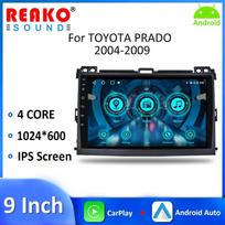 REAKOSOUND 2 Din 9 colių Android automobilio radijo automatinis radijas, skirtas Toyota Prado 2004-2009 HD 1080P WIFI GPS Bluetooth FM veidrodinio jungties vaizdas iš galo 2+64 juoda