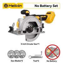 MELLWIN 125MM 5 colių elektrinis bešepetėlis diskinis pjūklas rankinis daugiafunkcis pjūklas medžio apdirbimo elektrinis įrankis Makita 18V baterijai Without Battery