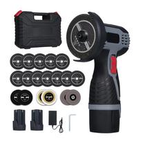 Bešepetėlis kampinis šlifuoklis 17000RPM Akumuliatorinis kampinis šlifuoklis Elektrinis šlifavimo įrankis Mini kampinis šlifuoklis Deluxe Package & 2 Battery-EU plug juoda