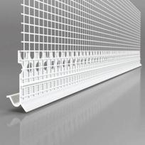 PVC Cokolio Profilis Su Tinkleliu Vertex LE-G, Priklijuojamas 2,5 m