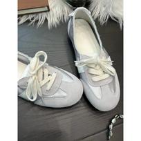 Ballet women's flat autumn new lace-up breathable one-pedal white shoes fashion single shoes 35 sidabras