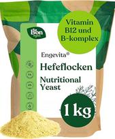 "Bon Vegan Engevita" mielių dribsniai, 1 kg, maistinių mielių dribsniai, be glitimo, veganiškos maistinės mielės su parmezano skoniu, vitaminu B12, B kompleksu ir cinku