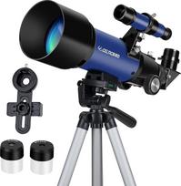 "CelticBird" teleskopas 80 mm diafragma 600 mm - astronominis refrakcinis teleskopas suaugusiesiems ir pradedantiesiems (70400blue)