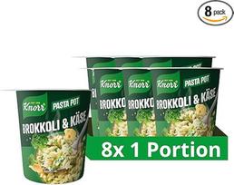 "Knorr Pasta Snack Pot Broccoli & Cheese" skanūs greitai paruošiami makaronai, paruošti vos per 5 minutes 8 x 62 g