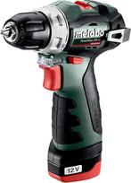 "metabo PowerMaxx BS BL" akumuliatorinis gręžtuvas - 12 V, 38 Nm sukimo momentas, 1500 aps./min - bešepetėlinis variklis, LED lemputė, kablys diržui, lengvas ir kompaktiškas - 2 x LiPOWER 2,0 Ah akumuliatoriai, įkroviklis ir dėklas