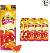 "Pfanner A+C+E Rosso" įvairių vaisių sulčių gėrimas laikymo pakuotėje - vaisių sulčių ir daržovių sulčių balansas, turtingas vitaminais A, C ir E (6 x 2 l)