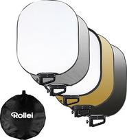 "Rollei 5-in-1" reflektorius fotografijai Sulankstomas 60 x 75 cm šviesos difuzorius nuotraukai, skirtas portretų ir produktų fotografijai Lengvas kompaktiškas 600 g lauko apšvietimas su krepšiu Foto reflektoriaus šviesa