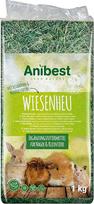 Anibest pievų šienas, 100 % natūralus maistas triušiams, žiurkėnams, jūrų kiaulytėms ir kitiems graužikams bei smulkiems gyvūnams, pagamintas Vokietijoje, 1 kg