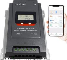GCSOAR MPPT įkrovimo valdiklis 40A 12V 24V automobilio Max PV 100V saulės kolektorių valdiklis Bendras neigiamas įžeminimas LCD ekranas + integruotas "Bluetooth" modulis, programuojamas per programėlę (MPPT 40A + BLE)