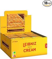 LEIBNIZ Cream Choco, 2 traškūs sviestiniai sausainiai su švelniu šokoladiniu kremu, praktiška 2 stovelių pakuotė (18 x 38 g)