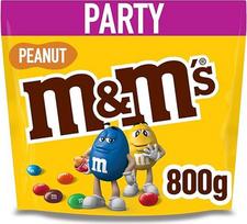 M&M's Peanut masinė šokolado pakuotė, šokoladas su žemės riešutų branduoliu ir spalvota cukraus dėžute, 1 x 800 g