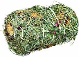 Mažas naminių gyvūnėlių skanėstų žaislas šieno rulonas su "Flowermix