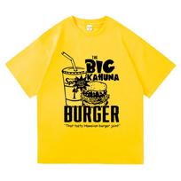 Juokingi Big Kahuna Burger marškinėliai Sveiki pusryčiai Retro mada Vyriški/moteriški drabužiai Vintage Harajuku Aukštos kokybės medvilniniai marškinėliai M