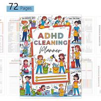 Cleaning Planner For Adhd Adults Women Kids,Household Daily Cleaning Schedule And Checklist Organizing Notebook įvairiaspalvis
