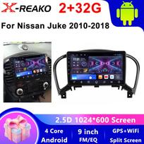 2 Din Android 12 Automobilio radijas Nissan Juke YF15 2010-2014  Daugialypės terpės vaizdo grotuvas Navigacija GPS 4G Carplay Automobilio stereosistema RDS IPS 4 core 2GB+32GB CP