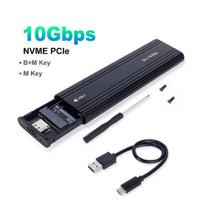 NVME M.2 kietojo kūno disko išorinis korpusas 2230/2242/2260/2280 M.2 į USB C 10Gbps SSD aliuminio dėklas A+C tipas, skirtas M/M+B raktui Only NVME 10Gbps